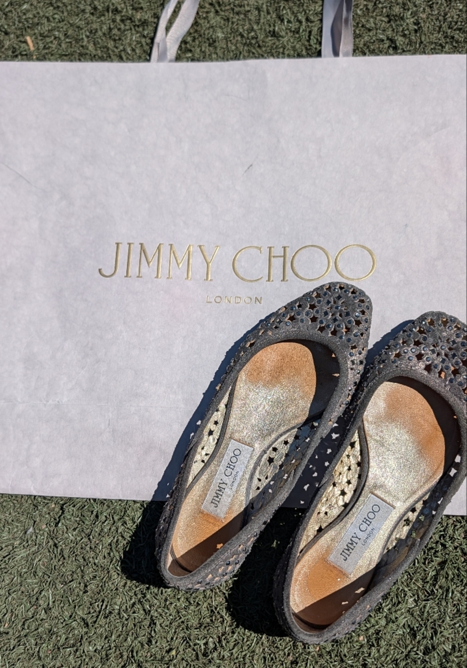 Jimmy Choo Rhinestone Ballet Flats